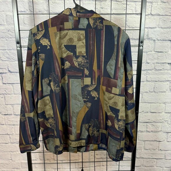 Vintage Truffles by YB Abstract Button-Up Blouse | Made in USA | Size 20W - Picture 4 of 8